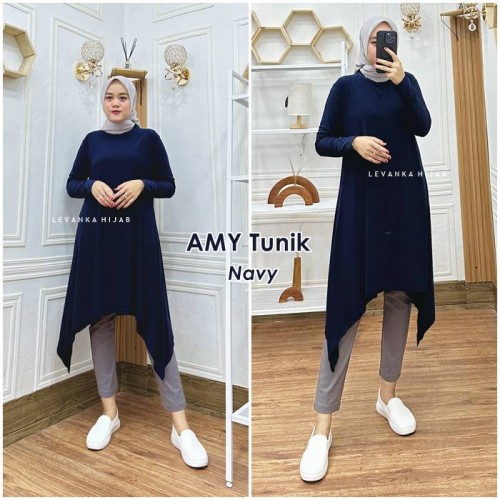 AMY-001 Baju Atasan Tunik Jersey Korea